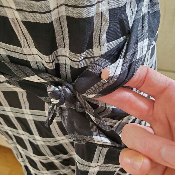 ✨ RAG & BONE ✨ Brighton Plaid Tank Wrap Skirt Dress - [XS, Black & White] - Picture 15 of 16